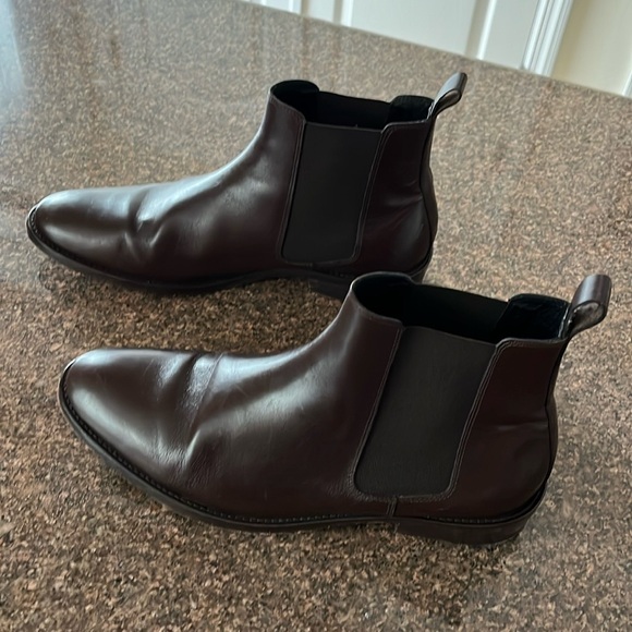 SANDRO MENS BROWN LEATHER ANKLE BOOTS-41 - Picture 3 of 11